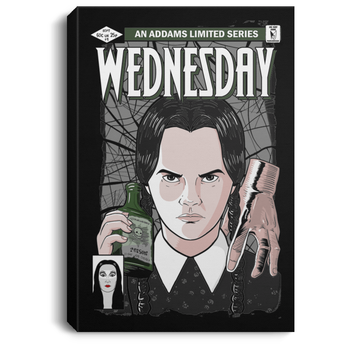 Housewares Black / 8" x 12" Wednesday Premium Portrait Canvas