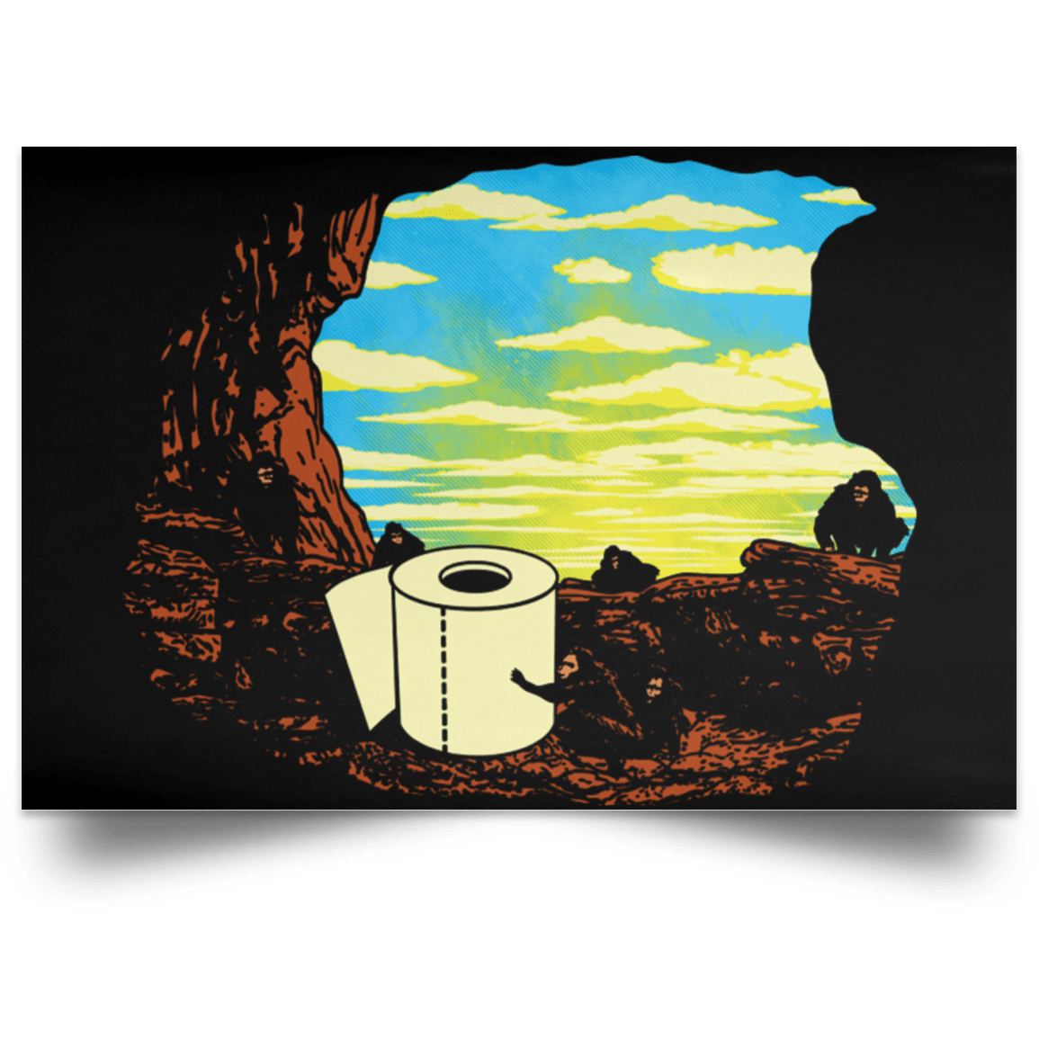 Housewares Black / 18" x 12" White Monolith Landscape Poster