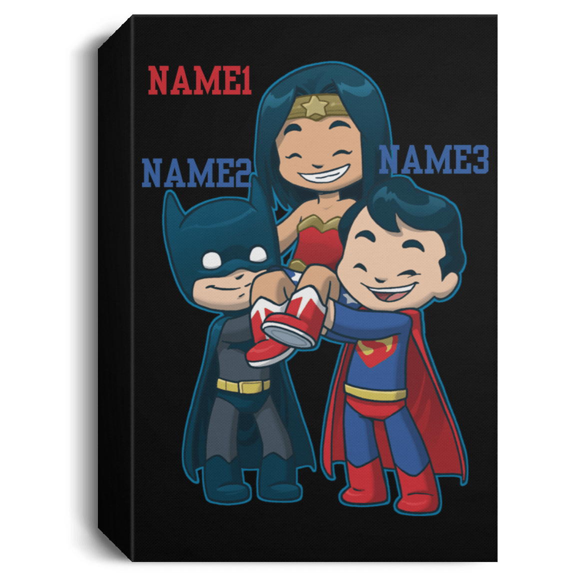 Housewares Black / 16" x 24" Wonder Friends Personalized Portrait Canvas