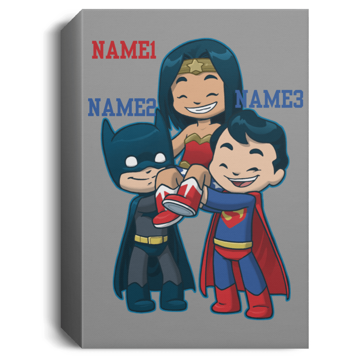 Housewares Gray / 16" x 24" Wonder Friends Personalized Portrait Canvas