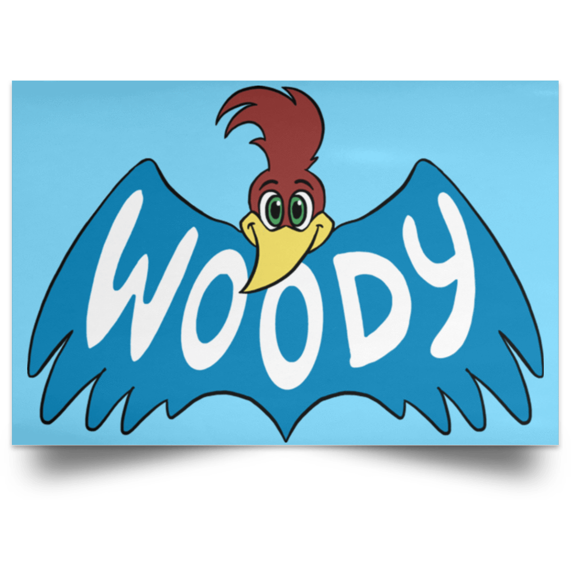 Housewares Columbia Blue / 18" x 12" Woodpecker Landscape Poster