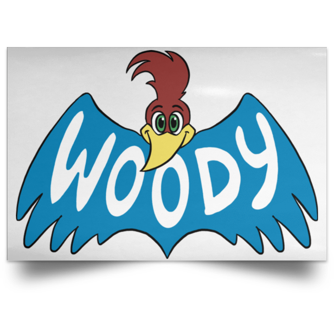 Housewares White / 18" x 12" Woodpecker Landscape Poster