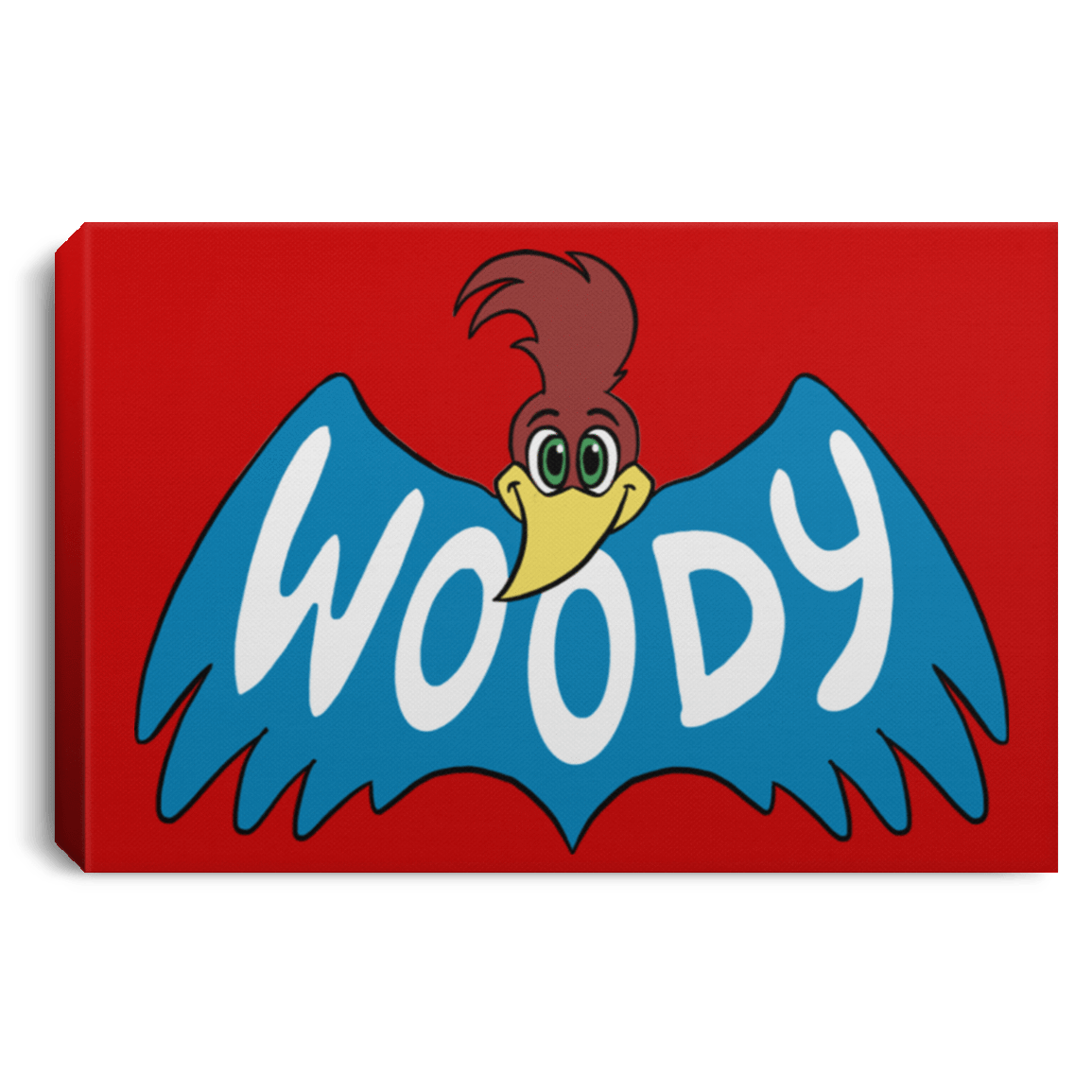 Housewares Red / 12" x 8" Woodpecker Premium Landscape Canvas