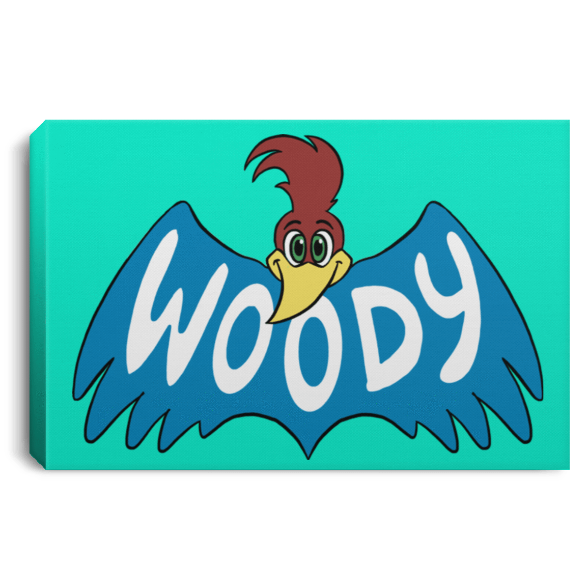 Housewares Teal / 12" x 8" Woodpecker Premium Landscape Canvas