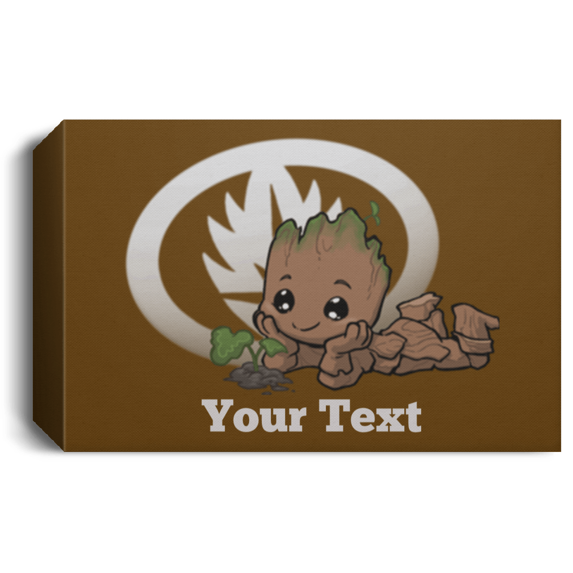Housewares Brown / 24" x 16" Young Hero Groot Personalized Landscape Canvas
