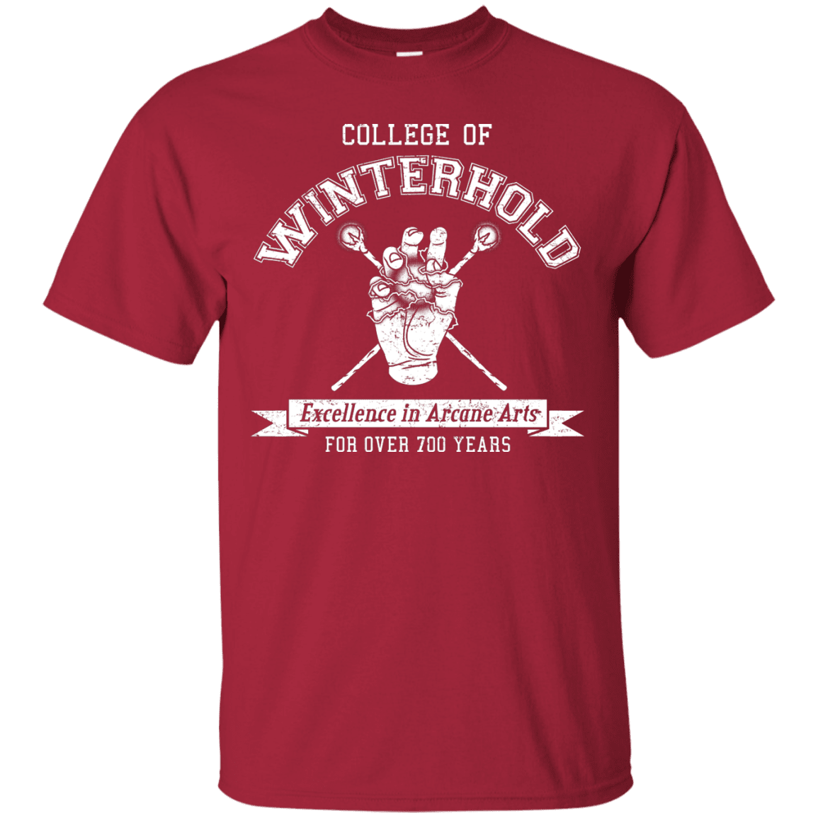 Mens_T-Shirts Cardinal / Small College of Winterhold T-Shirt