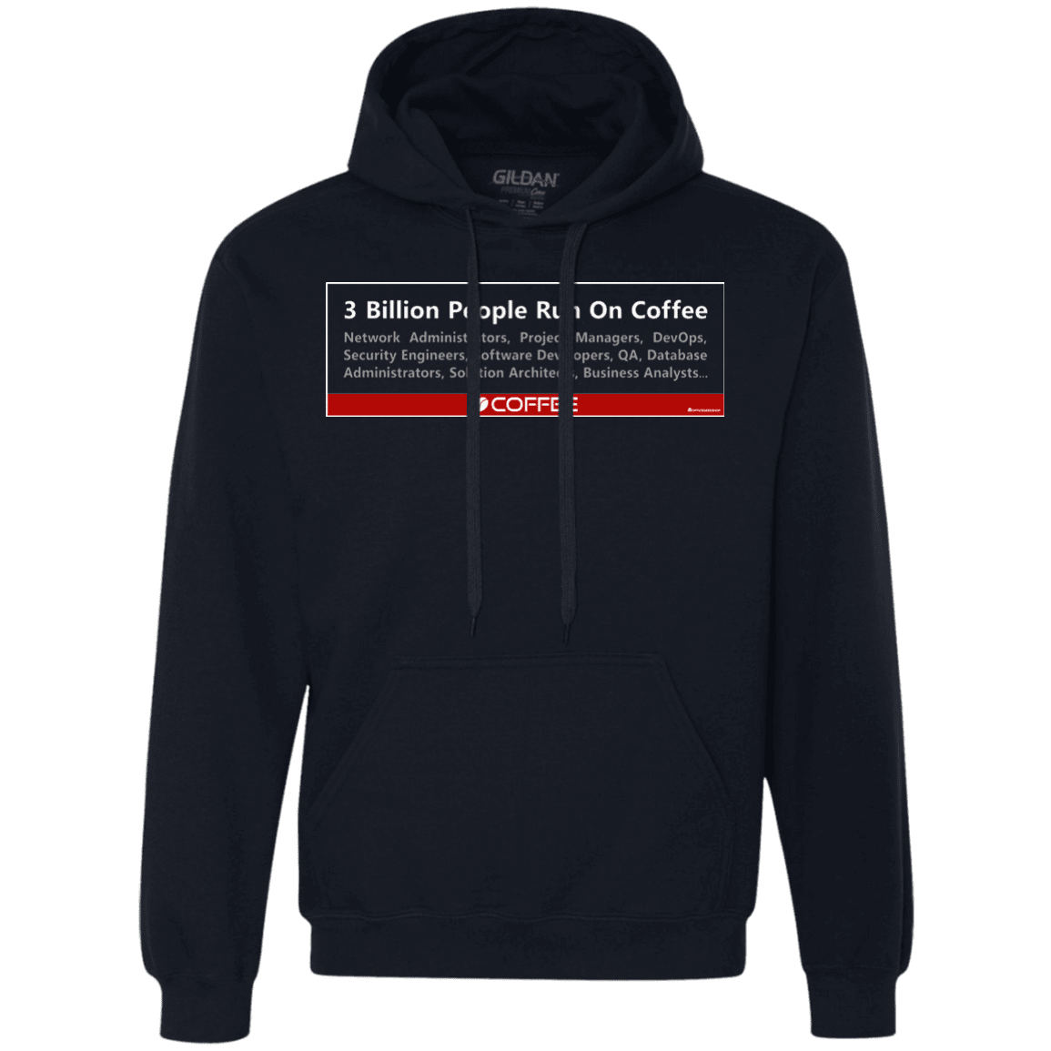 Sweatshirts Navy / Small 3 Billion People Run On Java Premium Fleece Hoodie