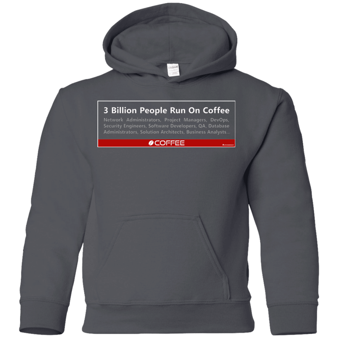 Sweatshirts Charcoal / YS 3 Billion People Run On Java Youth Hoodie