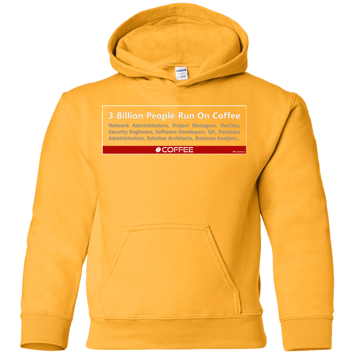 Sweatshirts Gold / YS 3 Billion People Run On Java Youth Hoodie