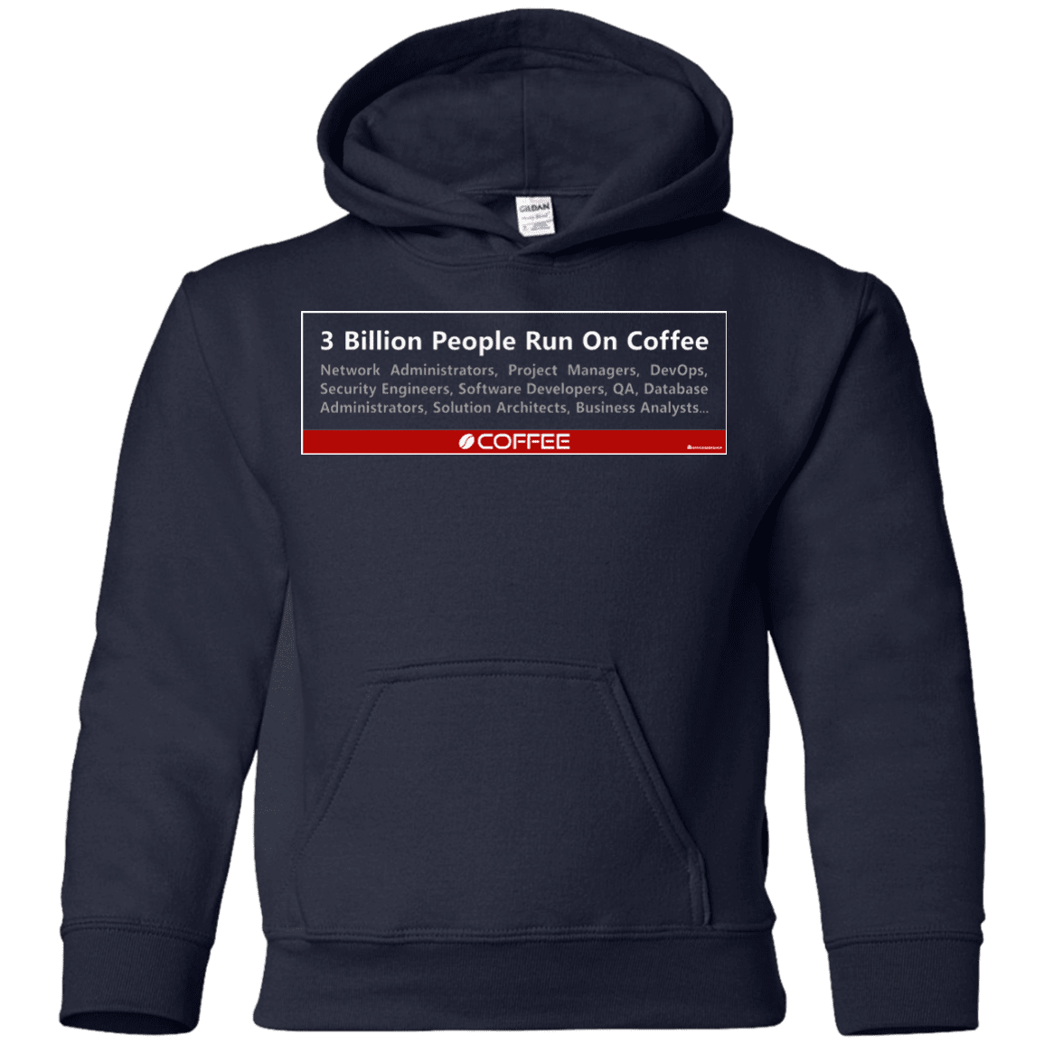 Sweatshirts Navy / YS 3 Billion People Run On Java Youth Hoodie