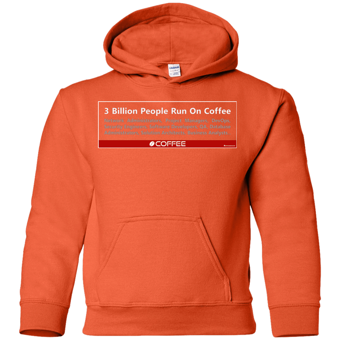 Sweatshirts Orange / YS 3 Billion People Run On Java Youth Hoodie
