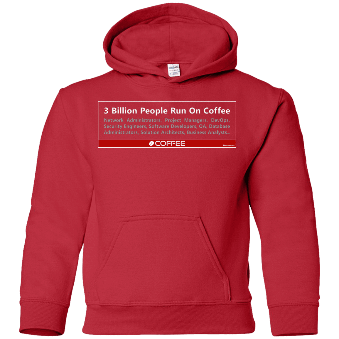 Sweatshirts Red / YS 3 Billion People Run On Java Youth Hoodie