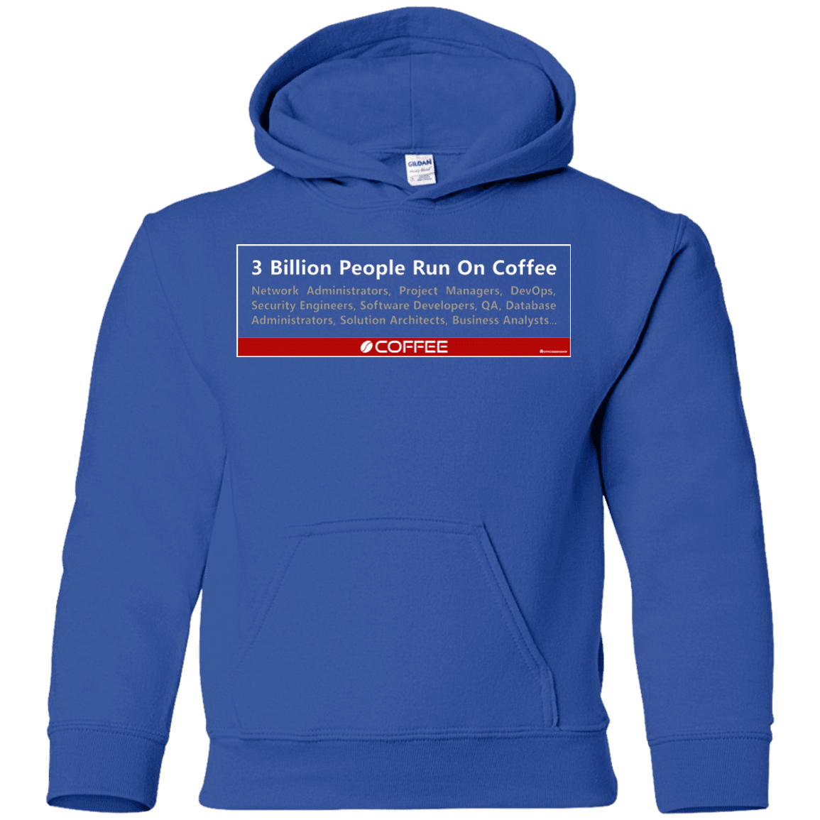Sweatshirts Royal / YS 3 Billion People Run On Java Youth Hoodie