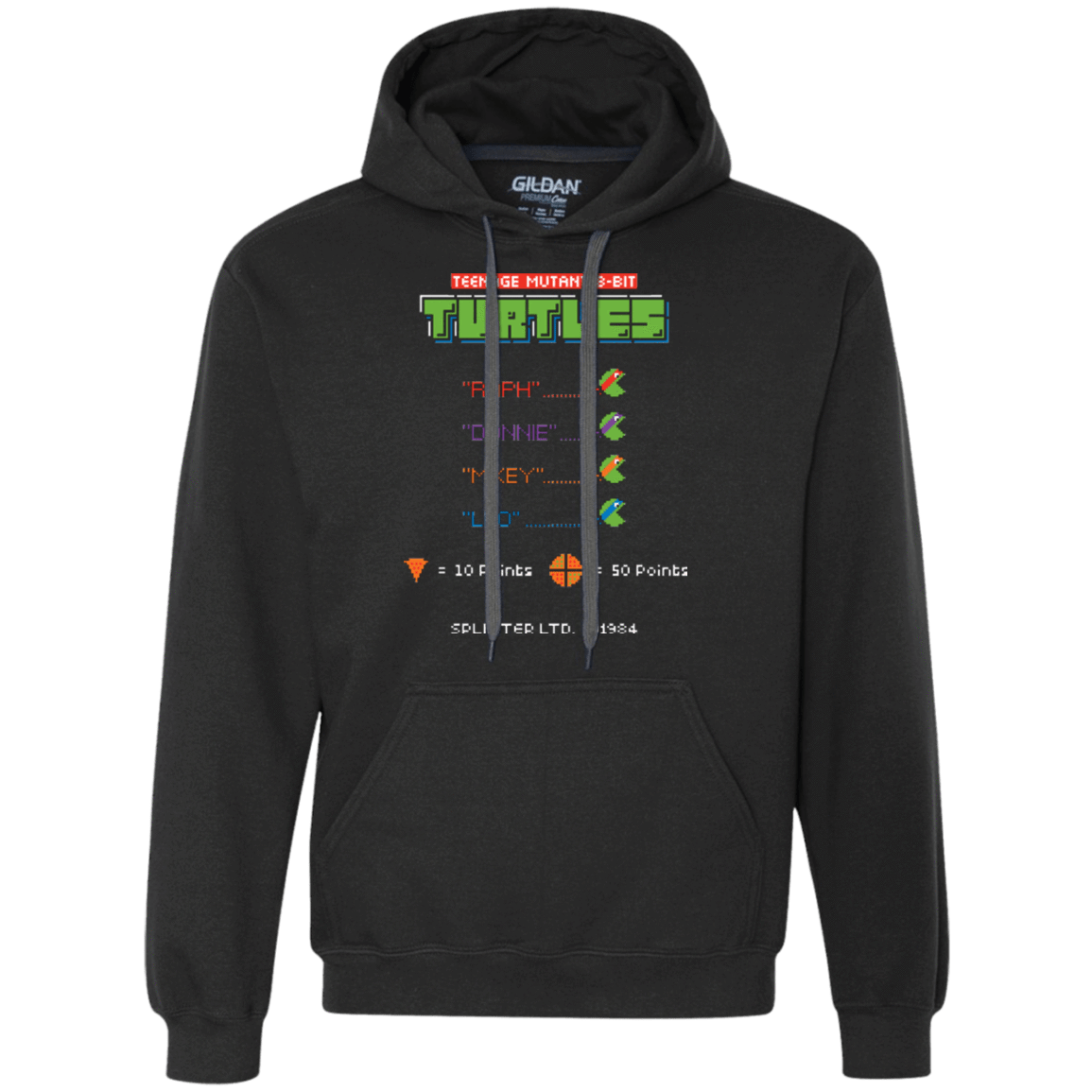 Sweatshirts Black / Small 8 Bit Turtles Premium Fleece Hoodie