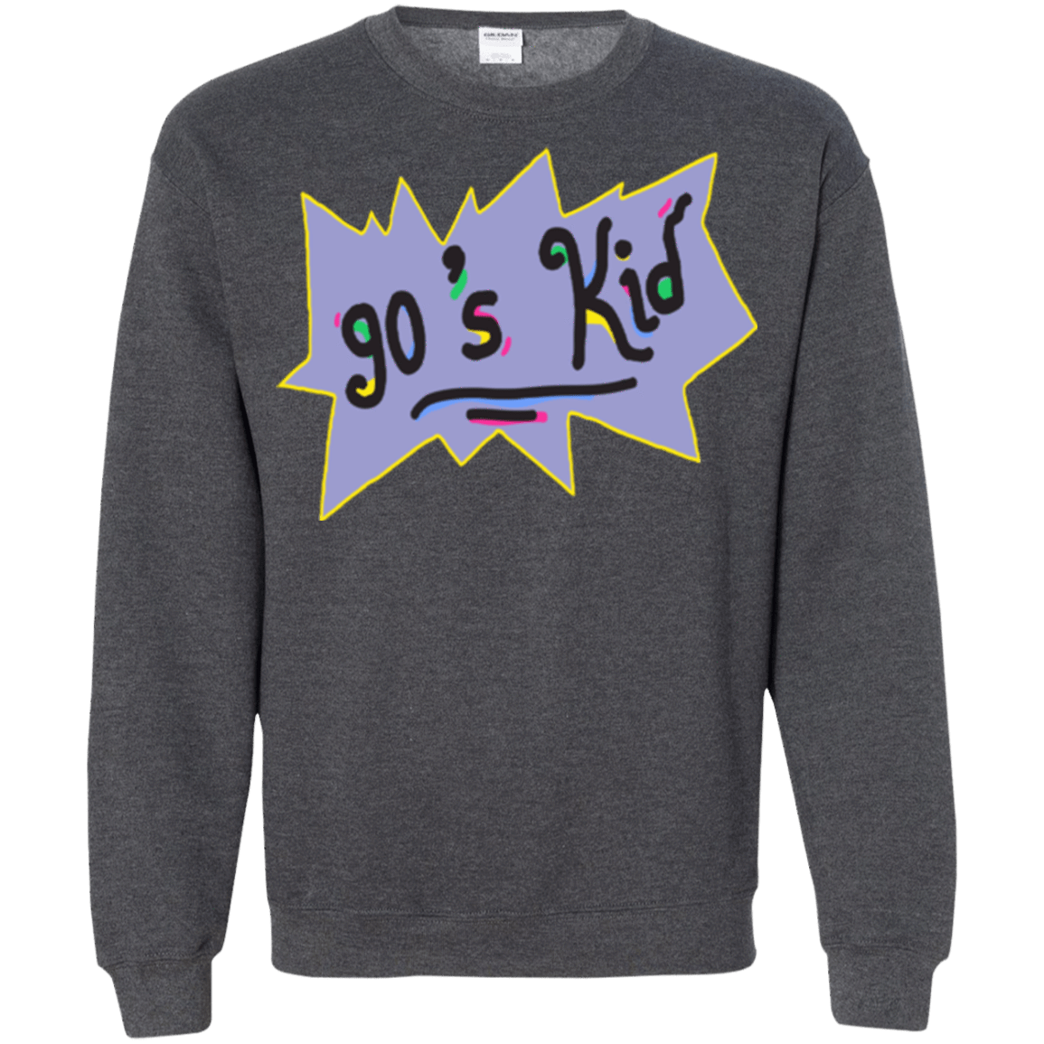Sweatshirts Dark Heather / Small 90's Kid Crewneck Sweatshirt