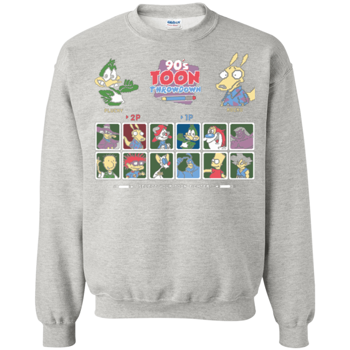 Sweatshirts Ash / Small 90s Toon Throwdown Crewneck Sweatshirt