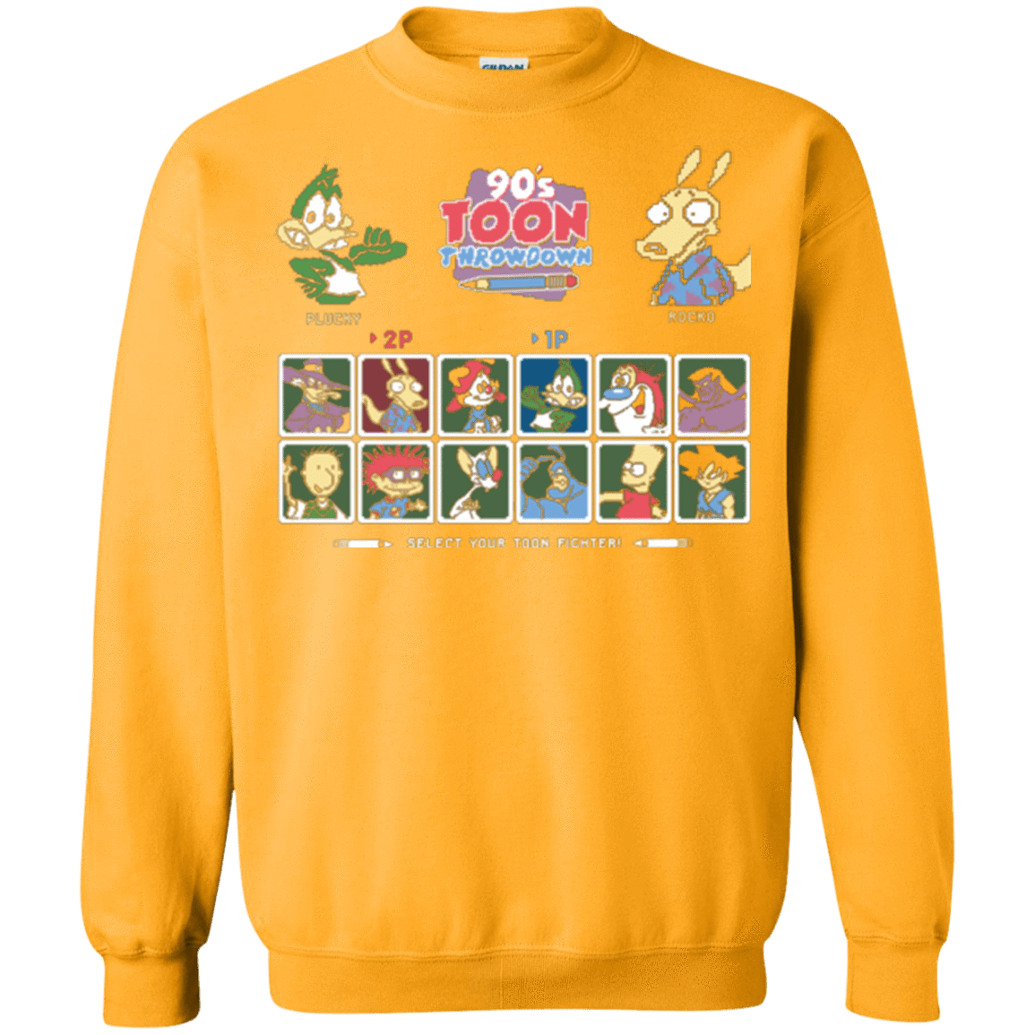 Sweatshirts Gold / Small 90s Toon Throwdown Crewneck Sweatshirt