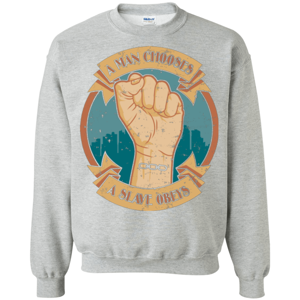 Sweatshirts Sport Grey / Small A Man Chooses A Slave Obeys Crewneck Sweatshirt