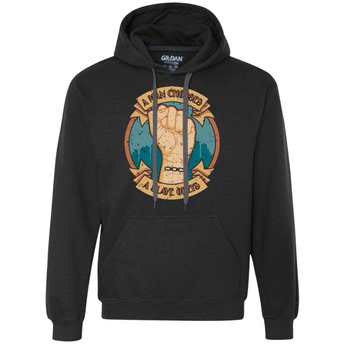 Sweatshirts Black / Small A Man Chooses A Slave Obeys Premium Fleece Hoodie
