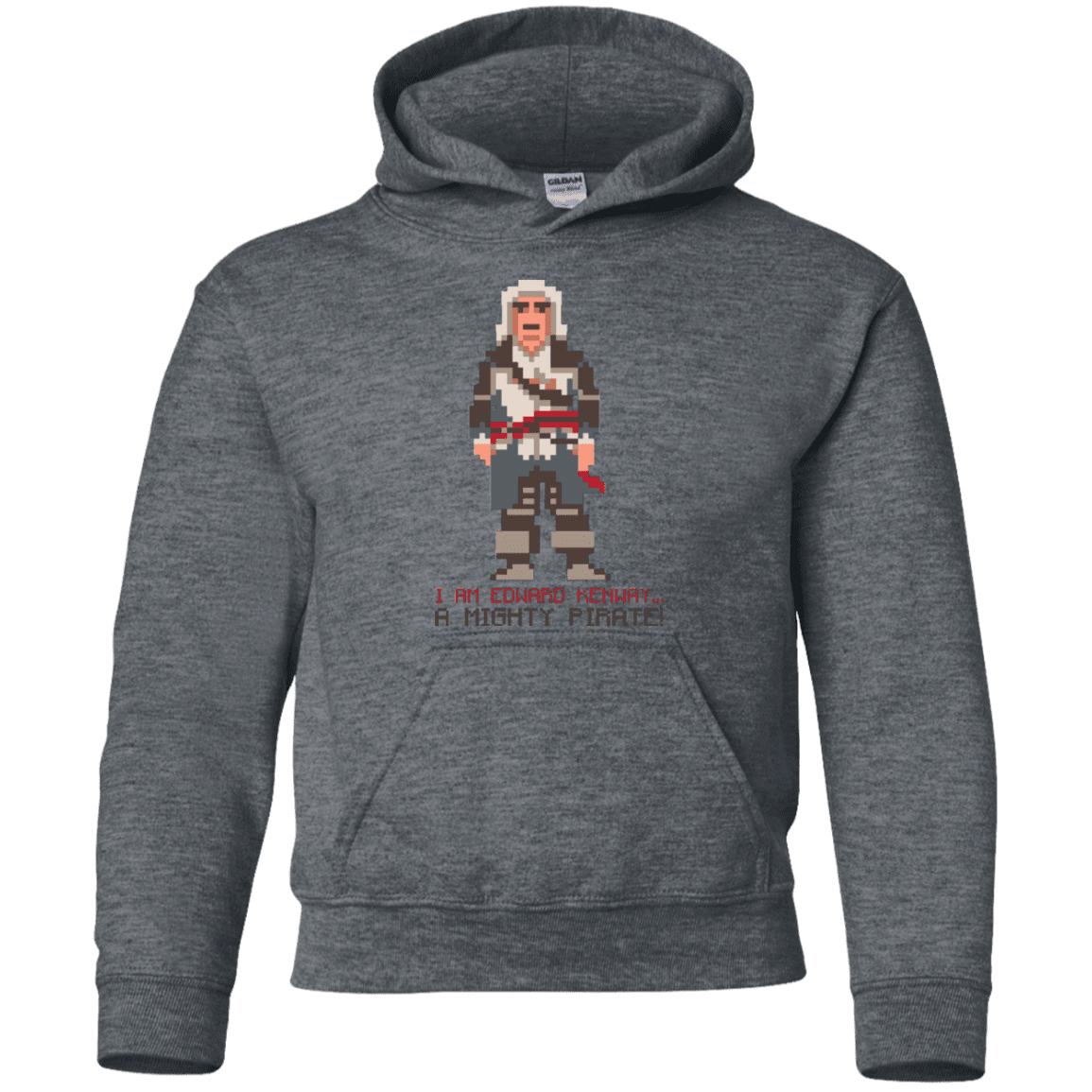 Sweatshirts Dark Heather / YS A Mighty Pirate Youth Hoodie