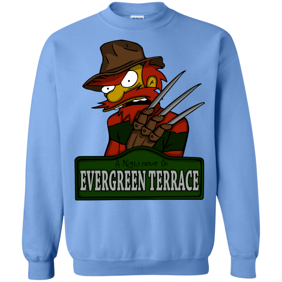 Sweatshirts Carolina Blue / Small A Nightmare on Springfield Sin Tramas Crewneck Sweatshirt