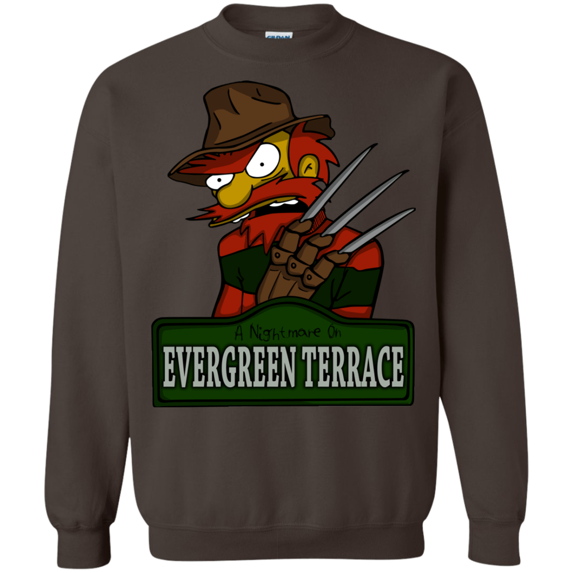 Sweatshirts Dark Chocolate / Small A Nightmare on Springfield Sin Tramas Crewneck Sweatshirt