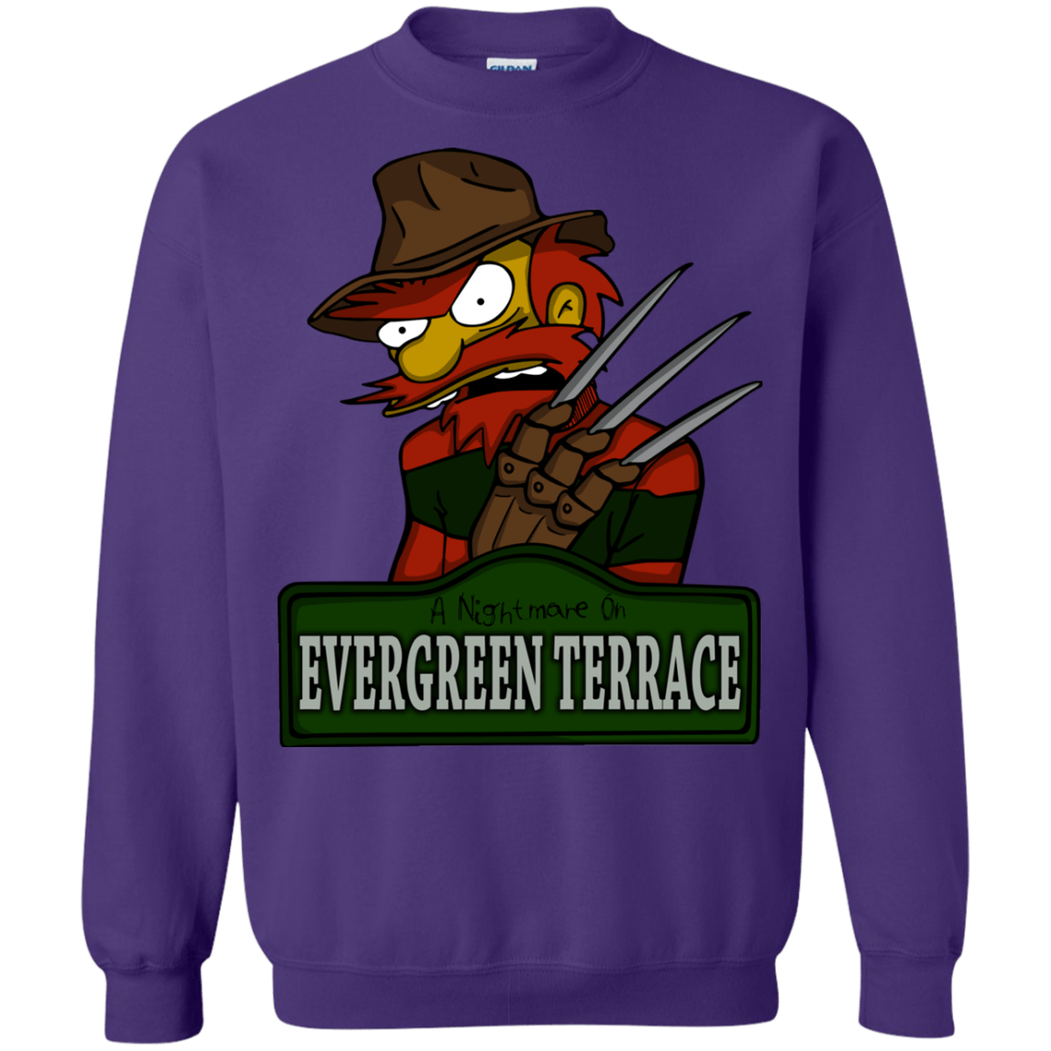 Sweatshirts Purple / Small A Nightmare on Springfield Sin Tramas Crewneck Sweatshirt