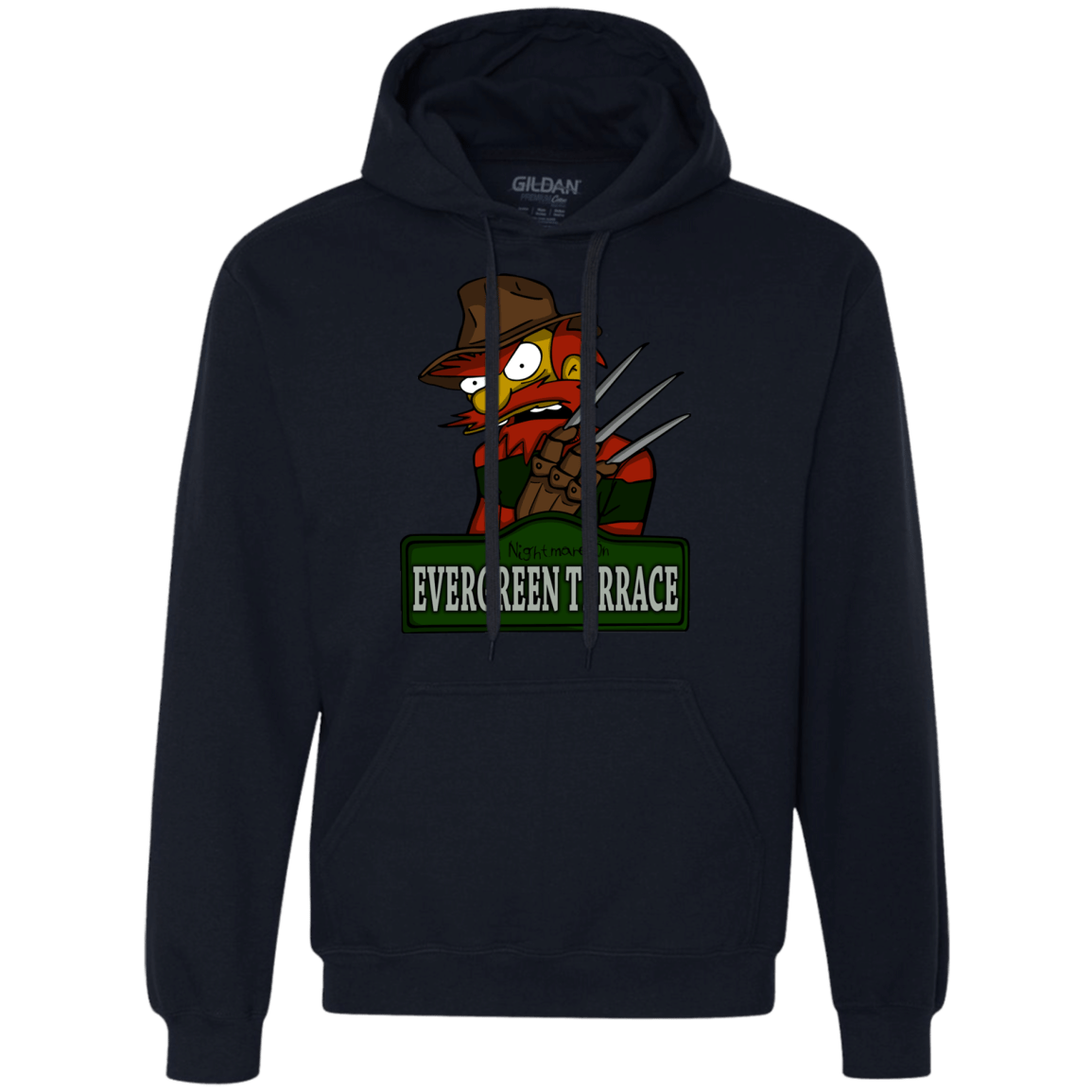 Sweatshirts Navy / Small A Nightmare on Springfield Sin Tramas Premium Fleece Hoodie