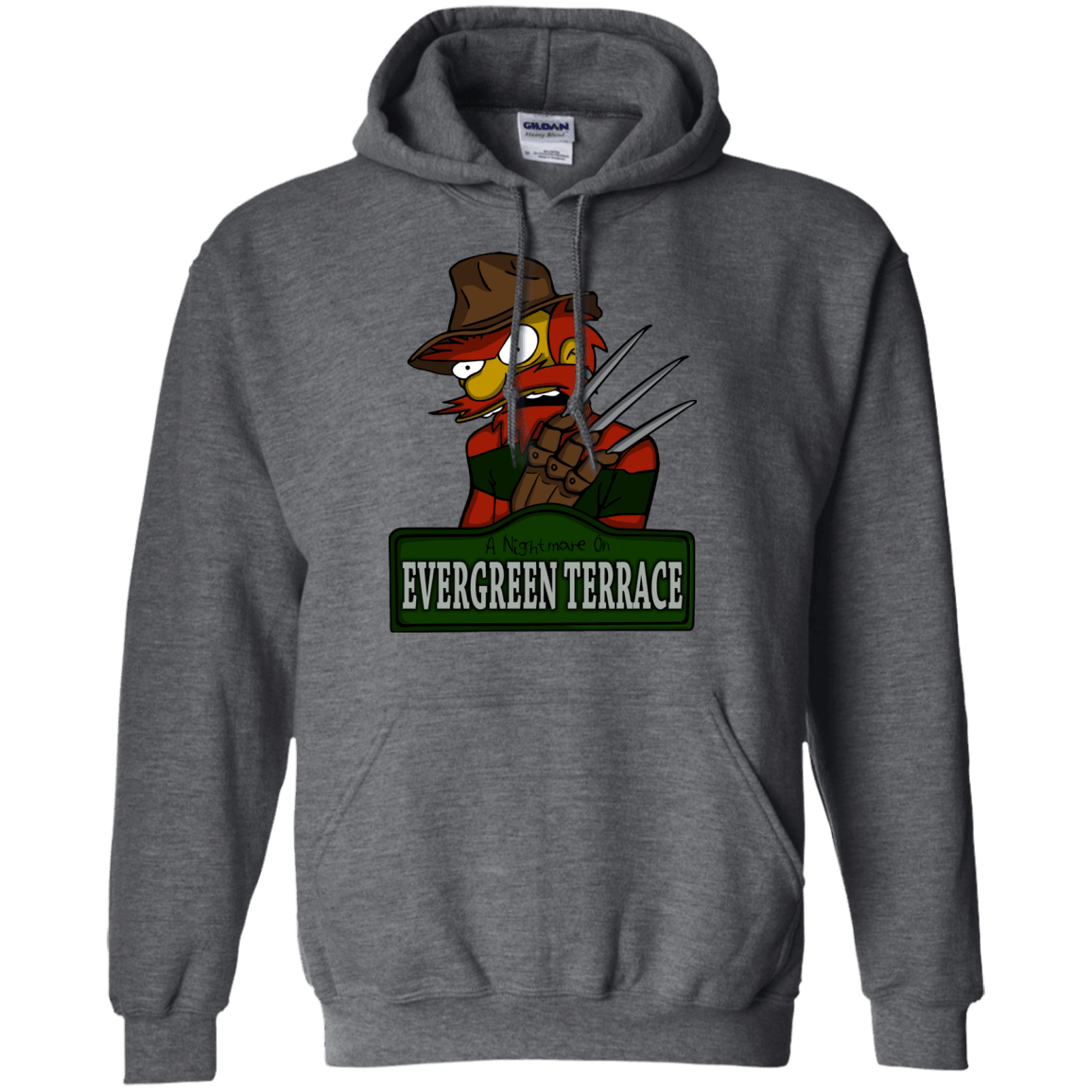 Sweatshirts Dark Heather / Small A Nightmare on Springfield Sin Tramas Pullover Hoodie