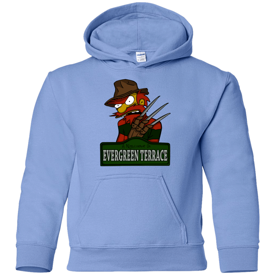 Sweatshirts Carolina Blue / YS A Nightmare on Springfield Sin Tramas Youth Hoodie