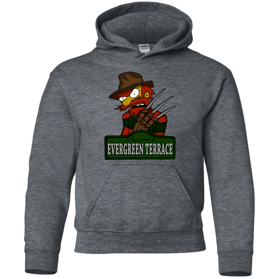 Sweatshirts Dark Heather / YS A Nightmare on Springfield Sin Tramas Youth Hoodie