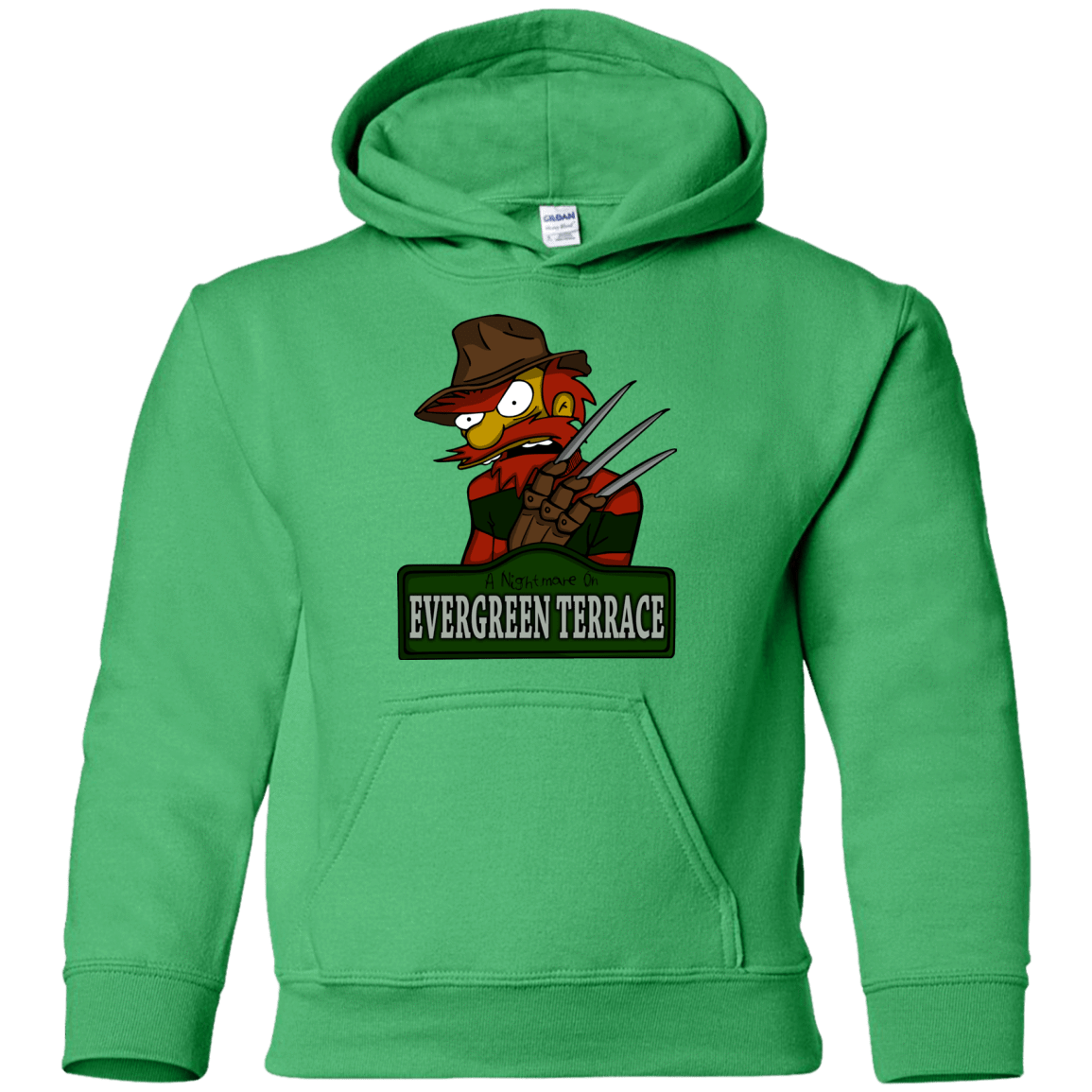Sweatshirts Irish Green / YS A Nightmare on Springfield Sin Tramas Youth Hoodie