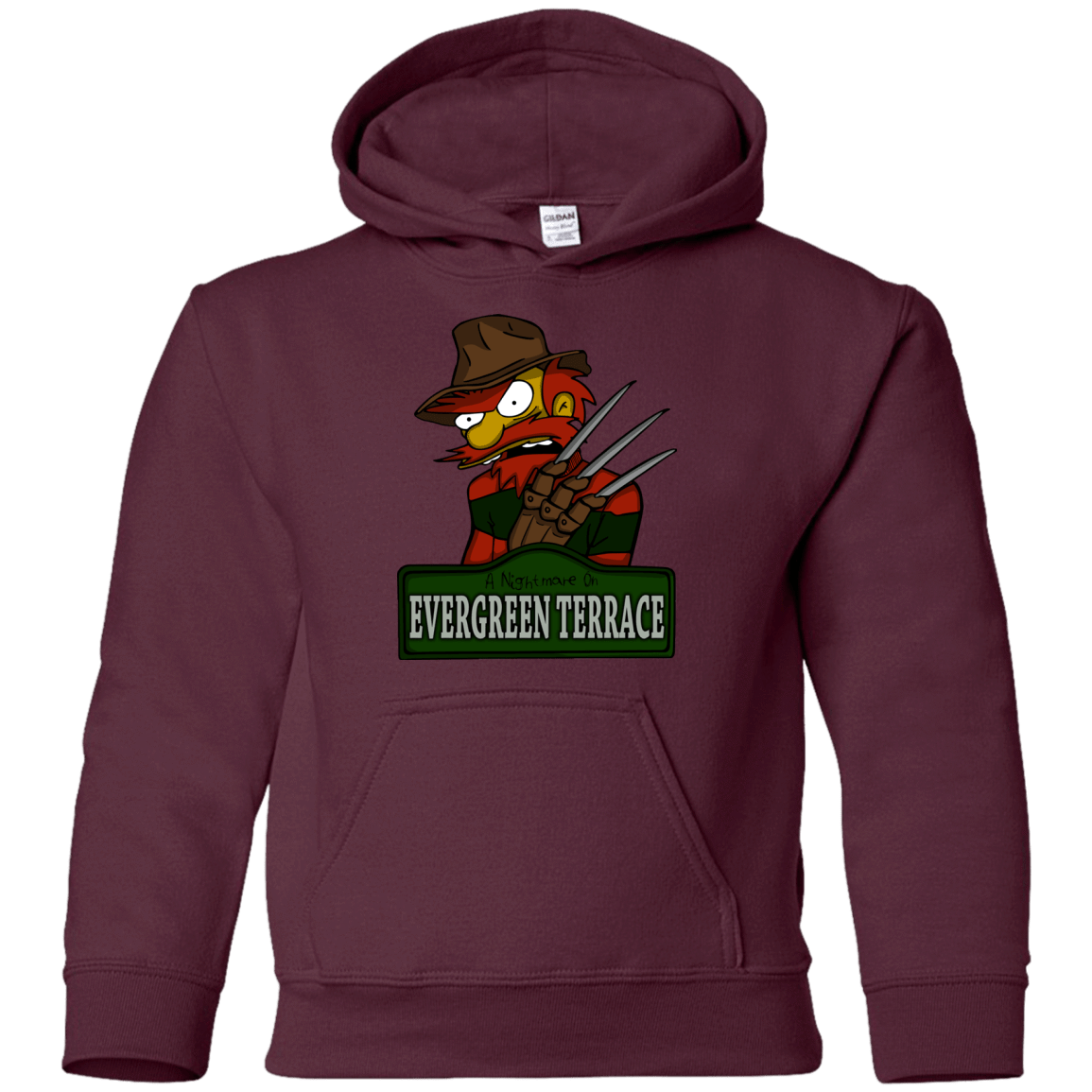 Sweatshirts Maroon / YS A Nightmare on Springfield Sin Tramas Youth Hoodie