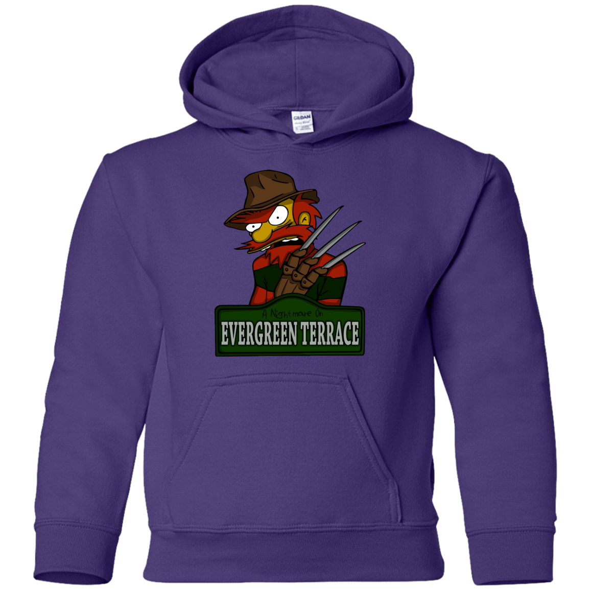Sweatshirts Purple / YS A Nightmare on Springfield Sin Tramas Youth Hoodie