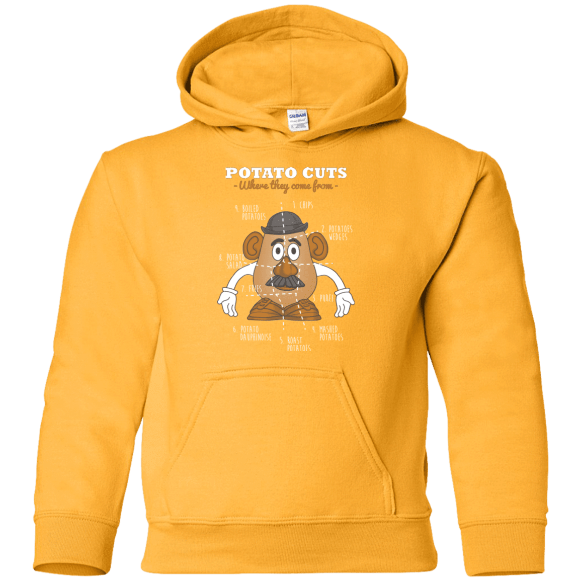 Sweatshirts Gold / YS A Potato Anatomy Youth Hoodie