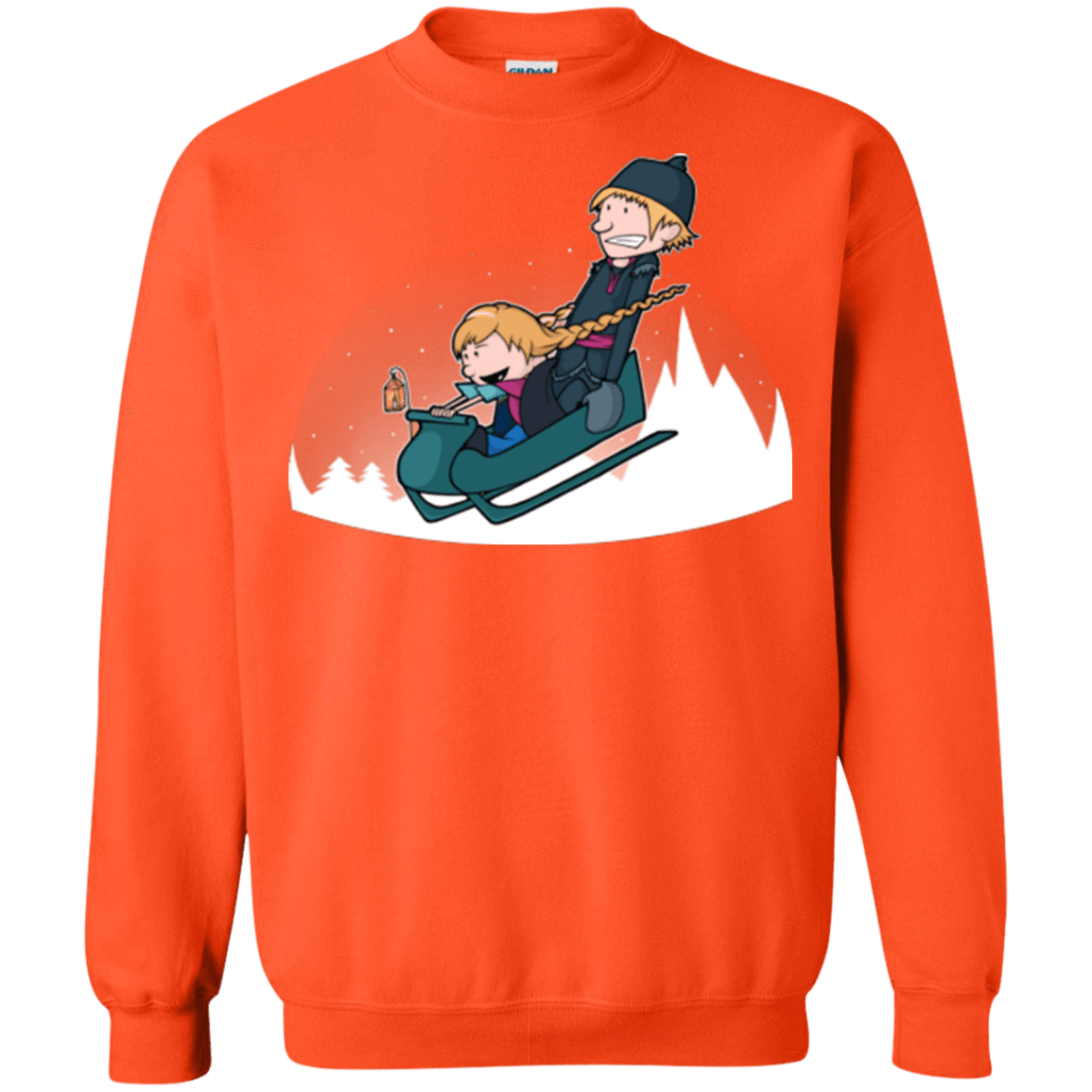 Sweatshirts Orange / Small A Snowy Ride Crewneck Sweatshirt