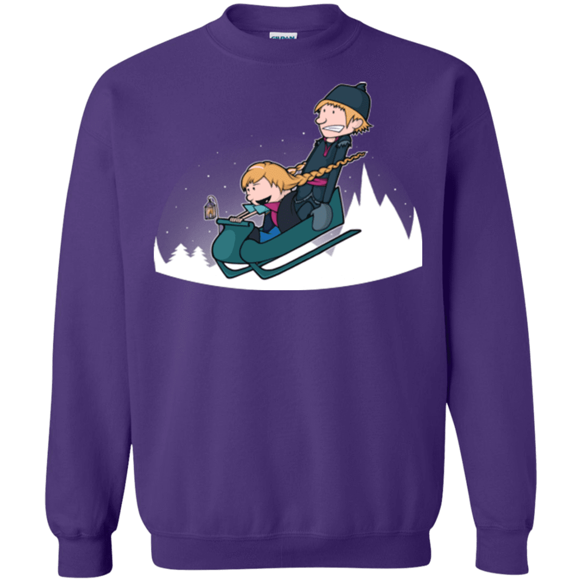Sweatshirts Purple / Small A Snowy Ride Crewneck Sweatshirt