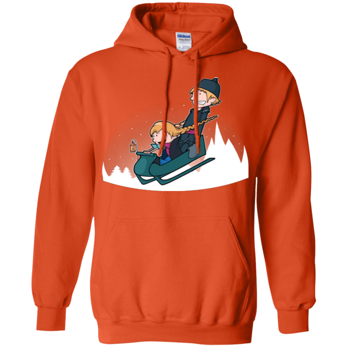 Sweatshirts Orange / Small A Snowy Ride Pullover Hoodie
