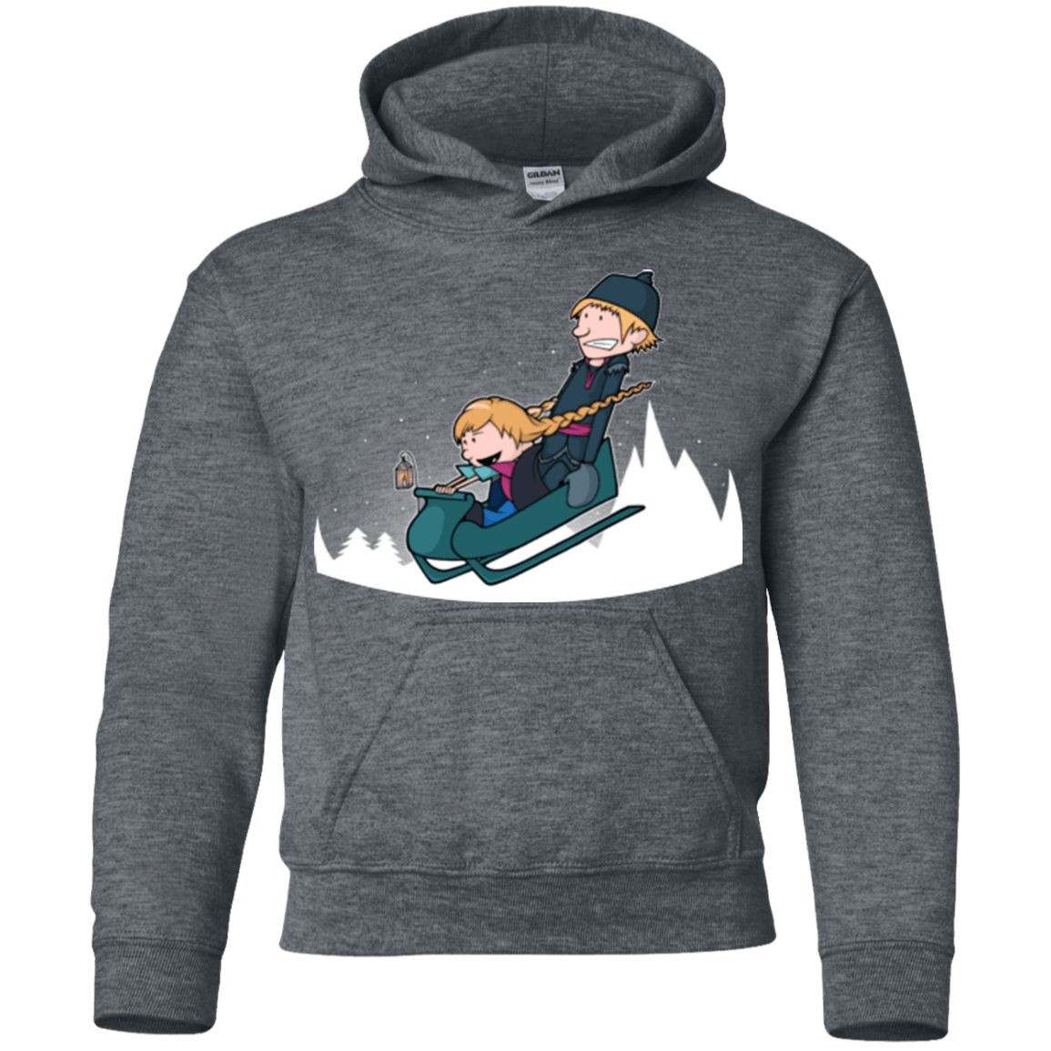 Sweatshirts Dark Heather / YS A Snowy Ride Youth Hoodie