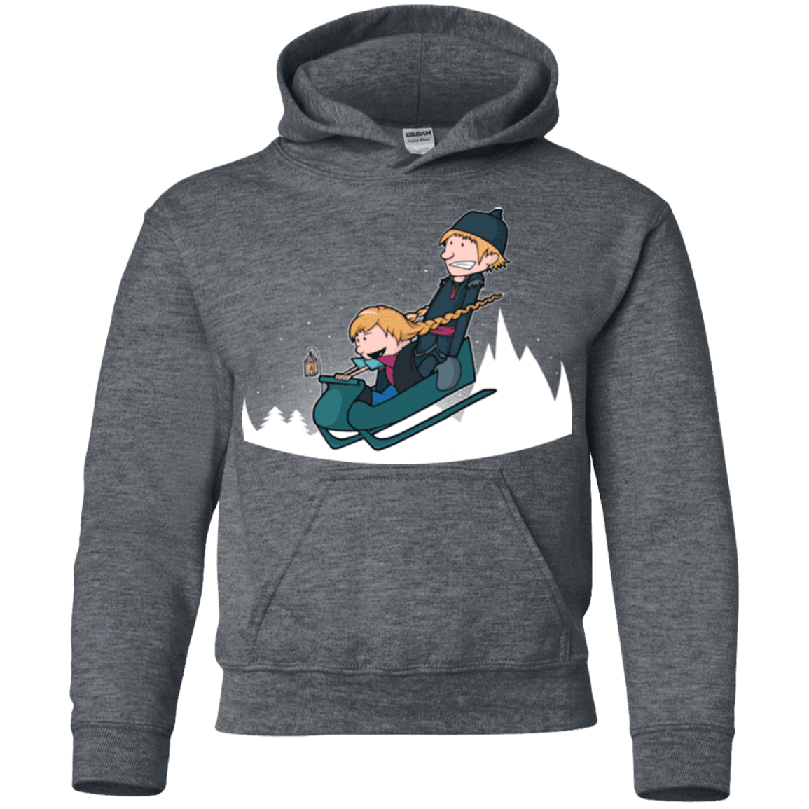 Sweatshirts Dark Heather / YS A Snowy Ride Youth Hoodie