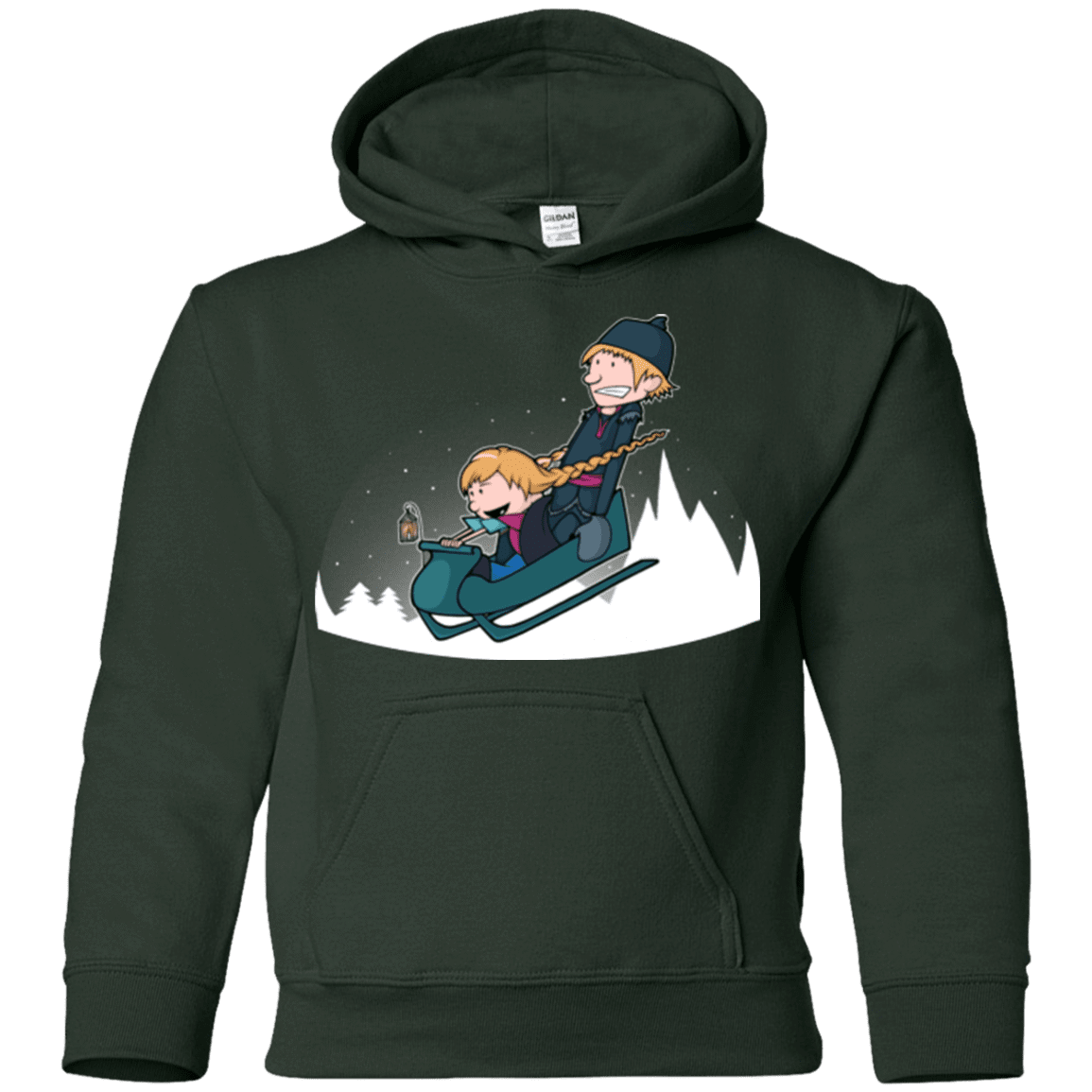 Sweatshirts Forest Green / YS A Snowy Ride Youth Hoodie