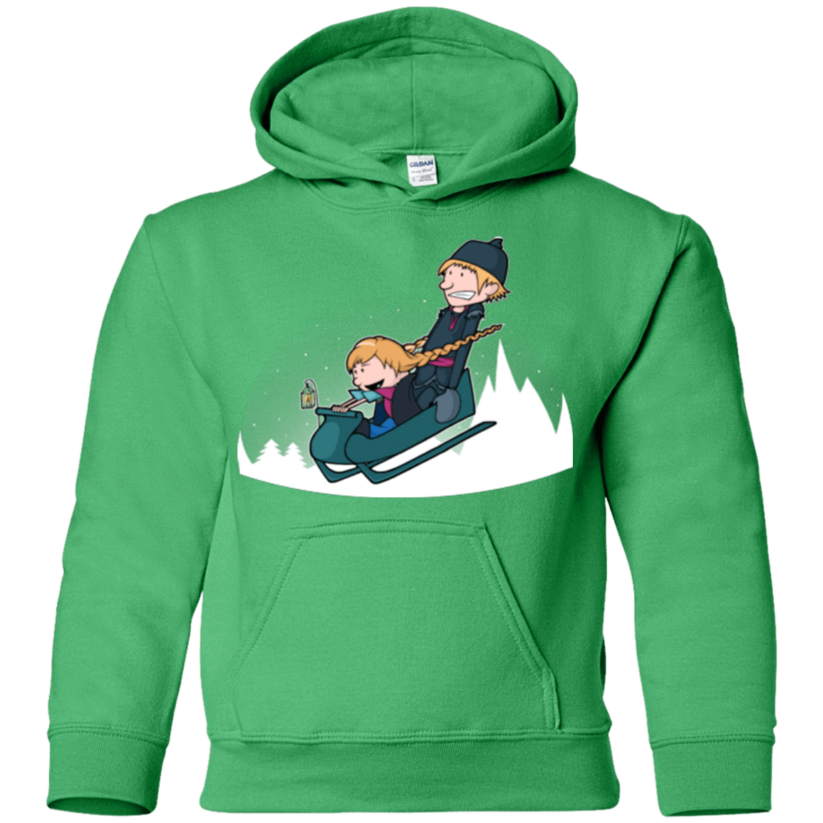 Sweatshirts Irish Green / YS A Snowy Ride Youth Hoodie