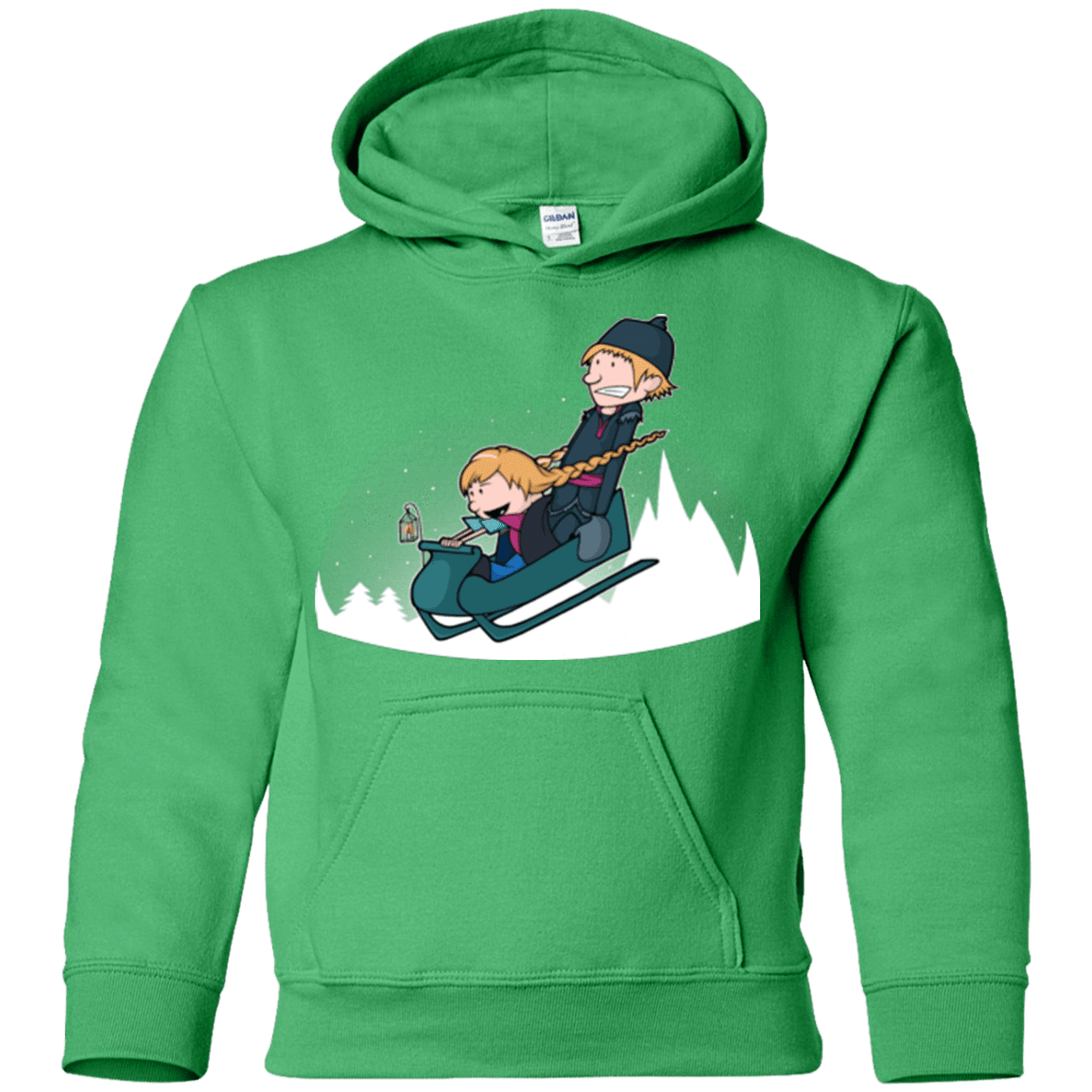 Sweatshirts Irish Green / YS A Snowy Ride Youth Hoodie