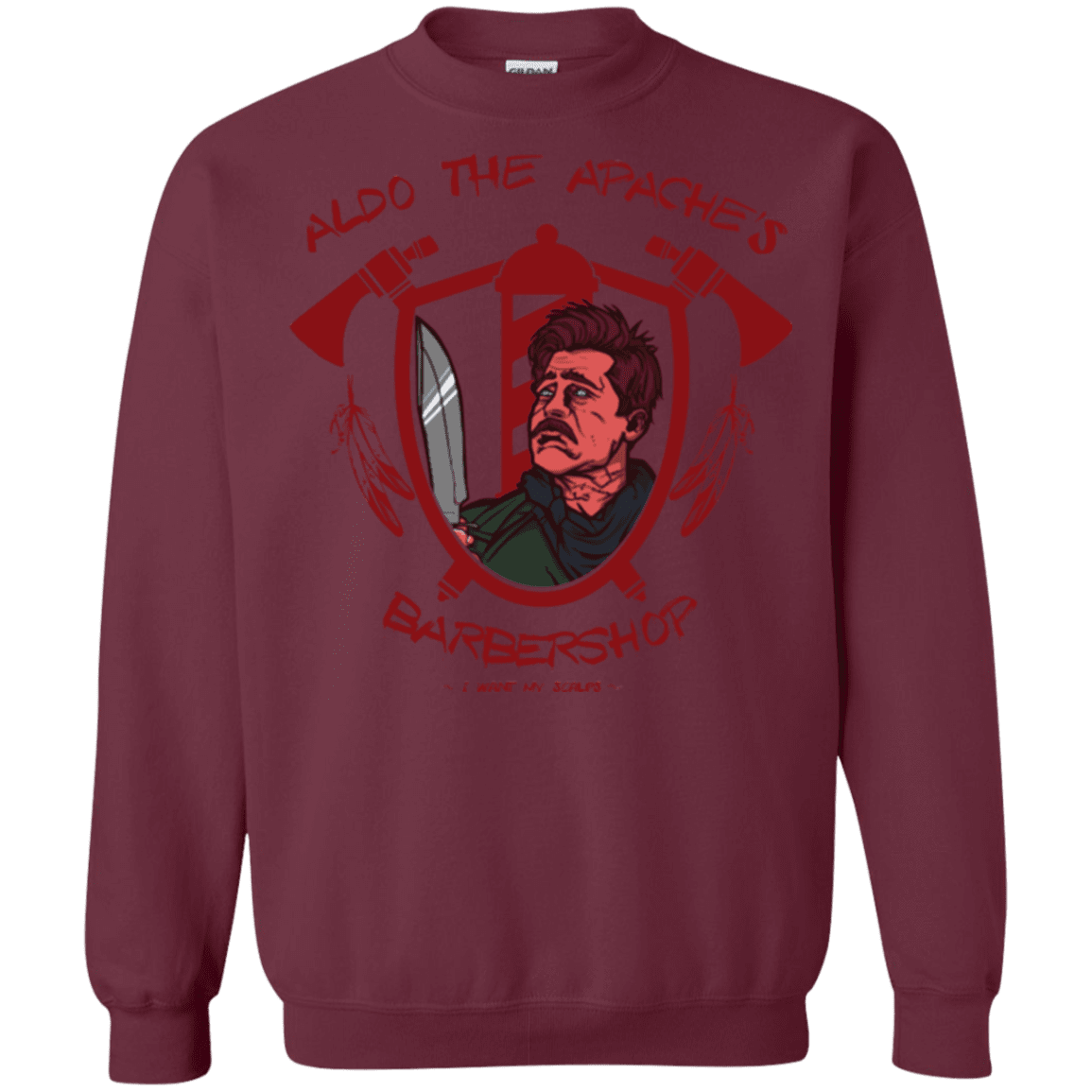Sweatshirts Maroon / Small Aldos Barber Shop Crewneck Sweatshirt