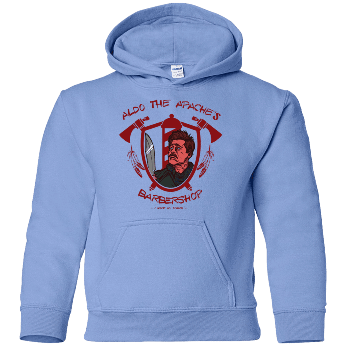 Sweatshirts Carolina Blue / YS Aldos Barber Shop Youth Hoodie