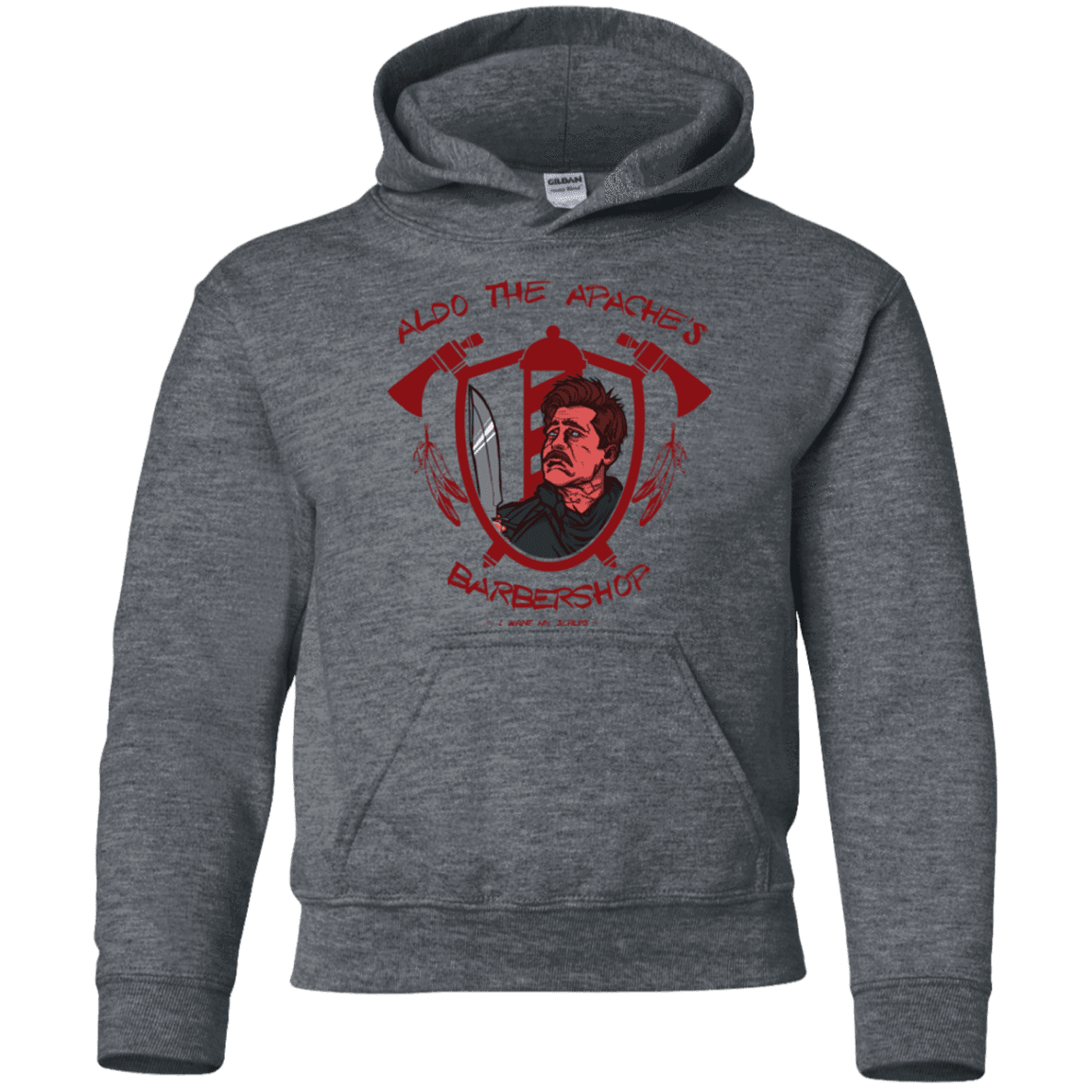 Sweatshirts Dark Heather / YS Aldos Barber Shop Youth Hoodie