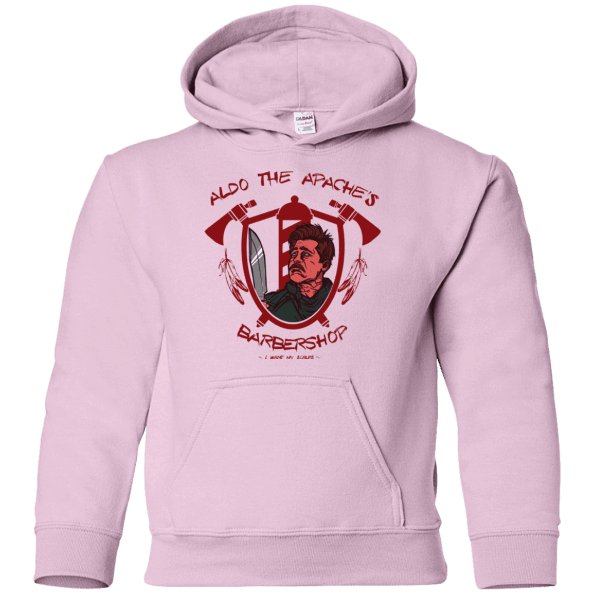 Sweatshirts Light Pink / YS Aldos Barber Shop Youth Hoodie