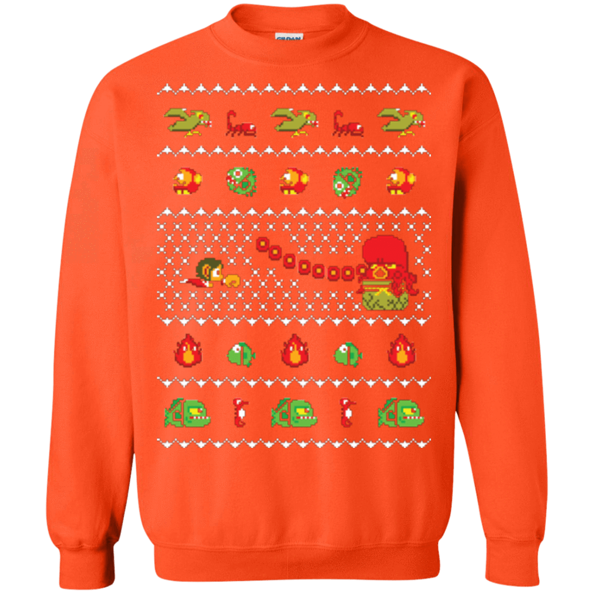 Sweatshirts Orange / Small Alex Kidd In Christmas World Crewneck Sweatshirt