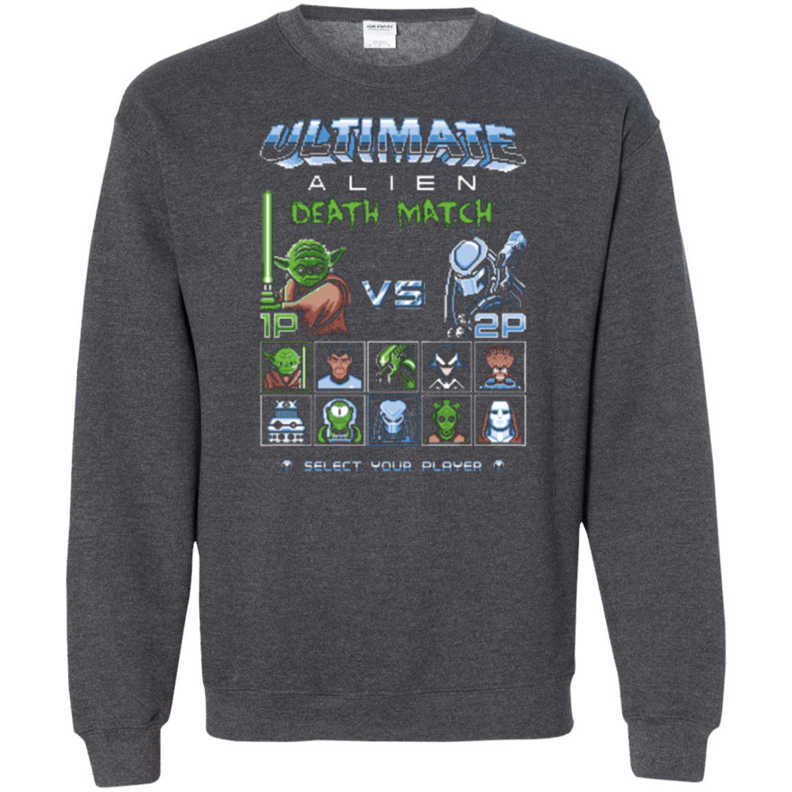 Sweatshirts Dark Heather / Small Alien Death Match Crewneck Sweatshirt