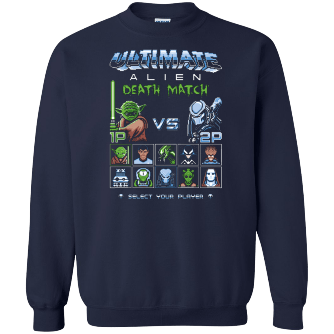 Sweatshirts Navy / Small Alien Death Match Crewneck Sweatshirt